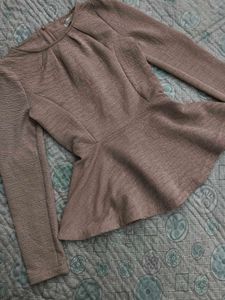 Peplum Long Sleeve Top