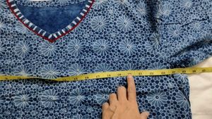 Navy Blue Dabbu Print - Kurta Salwar Set