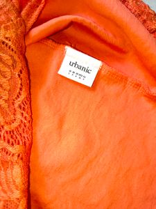 Orange Lace Mini Dress