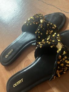 Beautiful Black Golden Flats