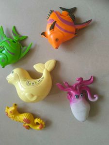7 Fun Colorful Sea Animal Toy Set,Panda &elephant