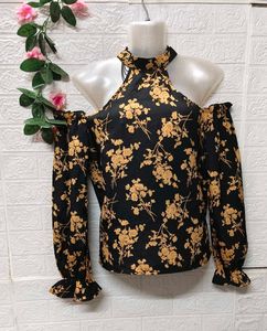 Floral Cold Shoulder Top