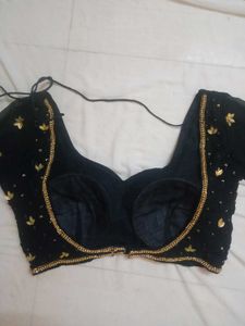 Black &amp; Gold Embellished Blouse Y2K