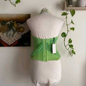 Green Embellished Tube Top