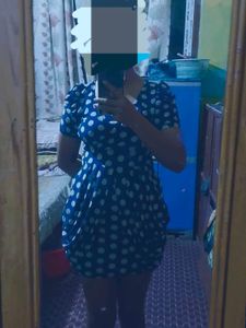 Navy Polka Dot Dress