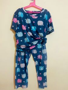 Animated Print Night Suit With Sleep(eye) Mask