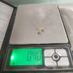 22C Pure Gold Round Dimond Stud Earrings