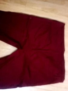 Burgundy Casual Pants