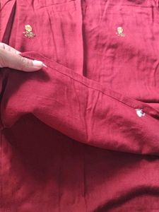 Maroon Embroidered Kurti
