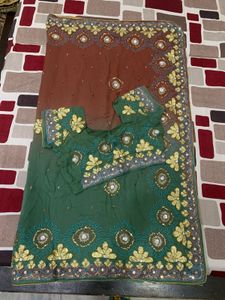 Embroidered Saree with Blouse