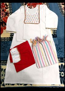 White Fancy Kurta Sets XL