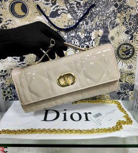 DIOR PATENT FLAP CLUTCH WITH HANDLE ON TOP*