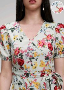 Floral Print Wrap Dress