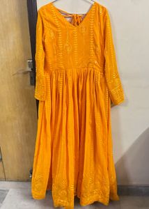 Bright Mustard Anarkali Suit