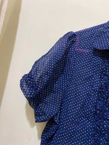 Cute Polka Dot Blouse See through