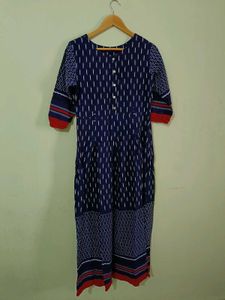 Blue Patterned Maxi Dress