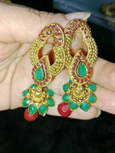 Golden Oxidised earrings