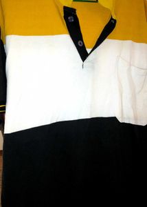 &#34;Men&#39;s Colorblock Polo T-Shirt  Mustardwhite