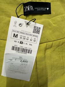 Zara Lime Neon Cotton Linen Trouser