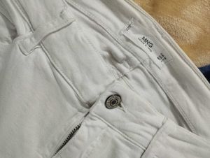 Distressed White Denim Jeans