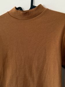 Brown Mock Neck Top
