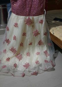 Girls Pink and White Party Dress