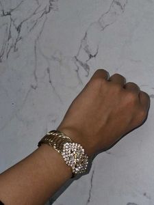 Gold Rhinestone Bangle