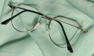 Silver Geometric Frame Glasses