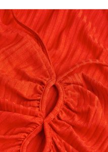 Coral Red Cutout Mini Dress