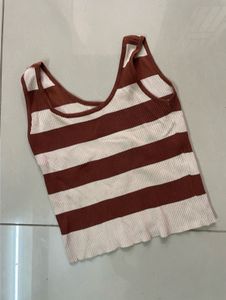 Striped Button Tank Top