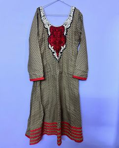 Grey Anarkali Kurta -S
