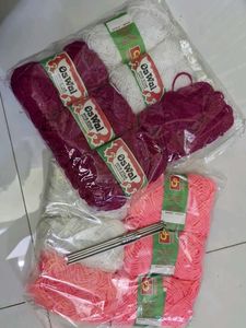 Yarn Bundle with Knitting Needles