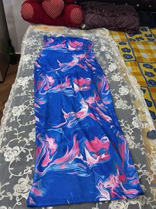 Abstract print bodycone maxi dress