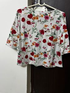 Floral Print Boxy Tee