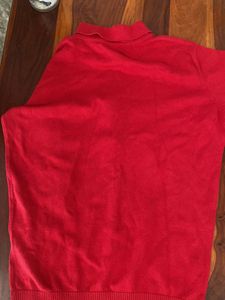 Red Quarter-Zip Sweater