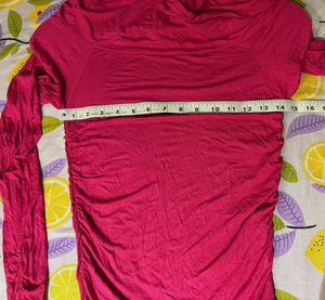 Pink Cowl Neck Top