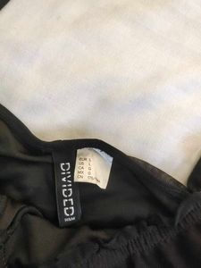 H&amp;M Black Ruched Mini Dress Busy 36