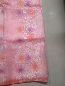 PINK COLOUR PAPER SILK SAREE