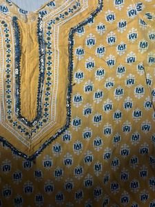 Yellow Printed Salwar Kameez Set