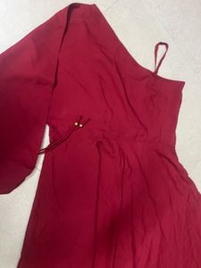 Dark Red Long Frock