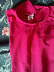 Pink Fitted Midi Dress