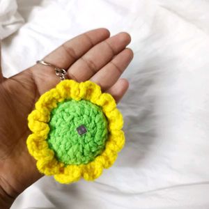 Crochet Sunflower Keychain 🌸