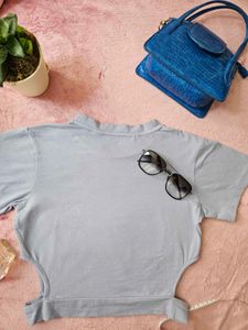 STYLECAST X  HERSHEINBOX Side Cut Out Cropped Top