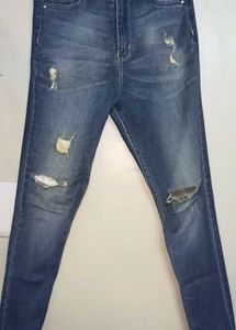 Women Navy Blue Jeans Rugged
