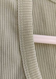 &#34;Sage Green Ribbed Scoop Neck Crop Top – Soft Stre
