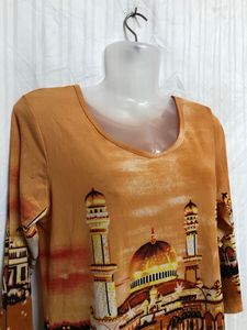 Yellow Long Sleeve Printed Top