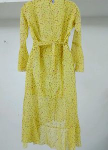 Yellow Floral Ruffle Dress