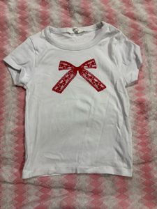 Cute White Tee with Bow