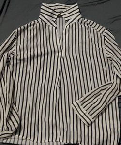 Striped Button-Down Top