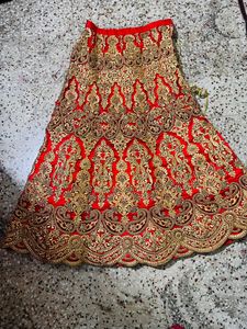 Red Bridal Lehenga With Dupatta &amp; Blouse